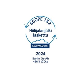 Sarlinille myönnetty Hiilijalanjälki laskettu -merkki
