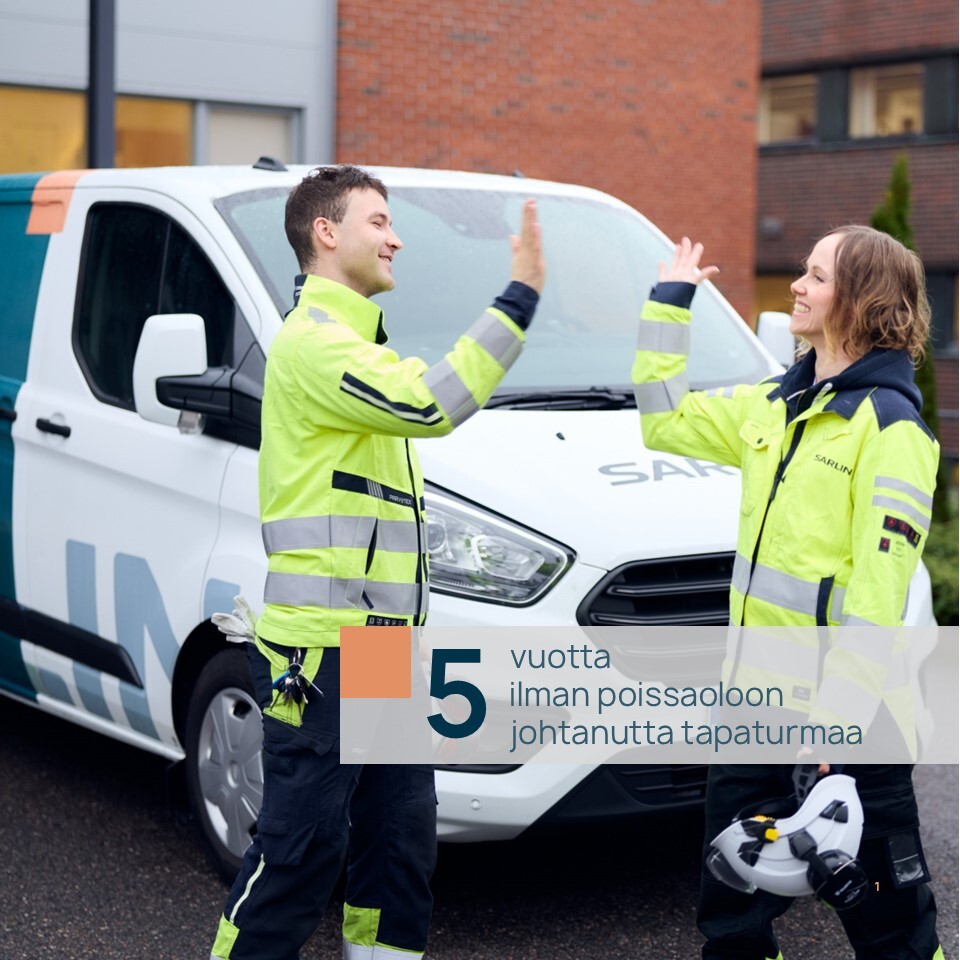 5 vuotta ilman tapaturmia